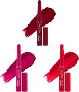 MILAP Pout It Out Lip Crayon Long lasting wear|With Jojoba & Avocado Oil|3 pc|1,4,16