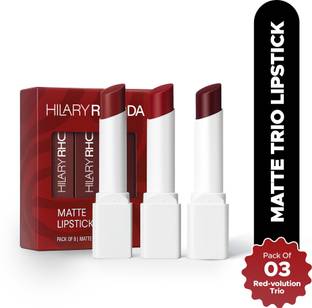 Hilary Rhoda Matte Trio Lipstick | Matte Finish & Long Lasting Lipstick | Pack of 3 Lipsticks