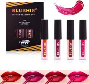 BLUSHIS Super Stay Sensational Liquid Lipsticks Combo Pack of 4 pc