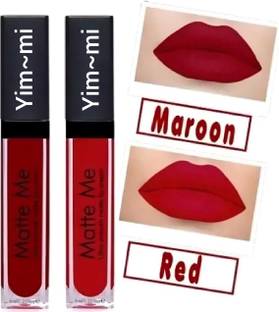 yim~mi Waterproof Longlast Liquid Matte me Lipstick Combo Pack Of 2