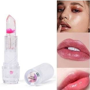 LOVE HUDA Waterproof Color Change Flower Jelly Crystal Glossy Lipstick For Women & Girls