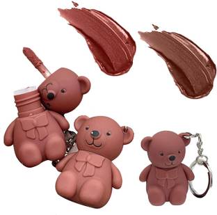 Jocoto Cute 2in1 Teddy Bear Key Chain Lipsticks Maate Waterproof|Long Lasting Lipsticks