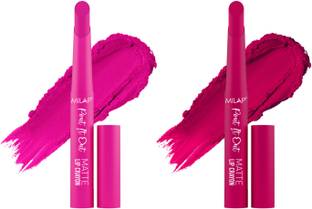 MILAP Pout It Out Lip Crayon Long lasting wear|With Jojoba & Avocado Oil|2 pc|18,16