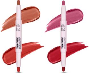Shryoan 2-in-1 Twin-Tastic Lipstick| Soft Lip| Matte| Crayon | Long Lasting, Waterproof