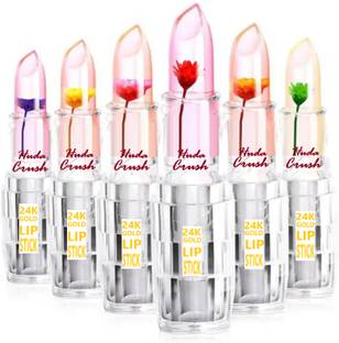 HUDA CRUSH Beauty Crystal Jelly Flower Lipstick Magic Color Changing Moisturizing Lip Balm