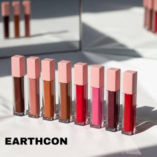 Earthcon Combo of 8 Lipsticks – 4 Each Red & Nude