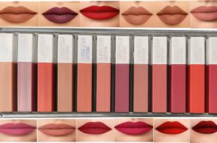 BLUSHIS Transferproof & Long Lasting Waterproof Matte Liquid Lipsticks Combo Of 12 pc