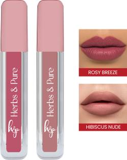 Herbs and Pure No Smudge, Velvety Matte Finish, Hydrating Liquid Lipstick, Pack of 2, 2.8