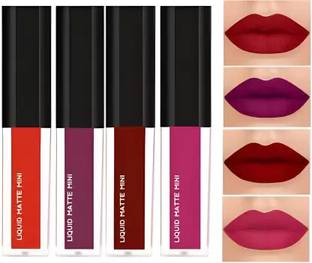 GROOVS Professional Makeup Liquid Matte Minis Lipstick Pack of 4