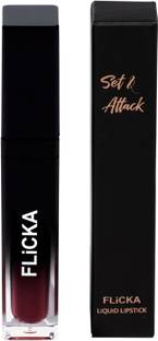 Flicka Set and Attack Liquid Matte Lipstick For Women, 12 Awesome Blossom , 7ml