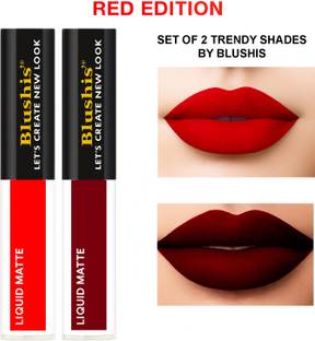 BLUSHIS Non Transfer Professionally Longlasting Liquid Lipstick Combo Set Of 2 pc