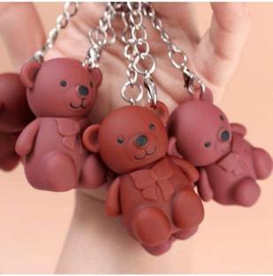 Ashyra Cute 2in1 Teddy Bear Lipstick Key Chain| Long Lasting & Waterproof (Pack of 3)