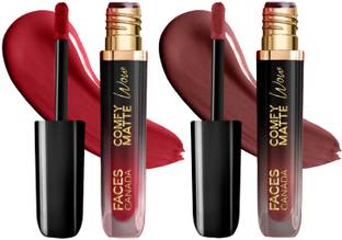 FACES CANADA Comfy Matte Wow Liquid Lipstick - The Bold Edit | Combo Set of 2 |