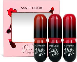 MATTLOOK Date Me Long Stay Set of 3 Lipstick with Shea butter Long Lasting Waterproof