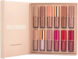 BLUSHIS Lipstick Set of 12 Matte Velvet Mini Liquid Lipstick Set for Women