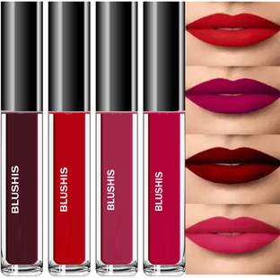 BLUSHIS Non Transfer Longlasting Sensational Liquid Matte Lipstick Combo set 4