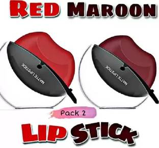 Marie Huda Apple Lipstick Red and Maroon Combo