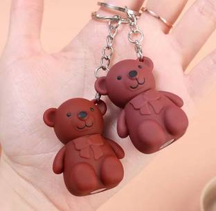 Ashyra Cute 2in1 Matte Teddy Bear Keychain Lipstick | Long Stay Non-Sticky (Pack of 2)