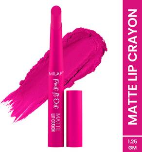 MILAP Pout It Out Lip Crayon Long lasting wear|With Jojoba & Avocado Oil|Pack of 1