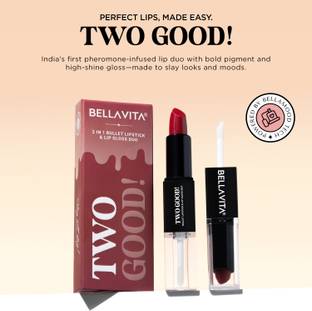 BELLAVITA 2-in-1 Lipstick & Gloss Duo | Hydrating | 4.2g Lipstick + 2ml Gloss