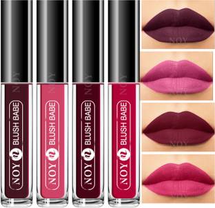 NOY Rainproof Perfection: Waterproof Matte Liquid Lipstick Set (Pack Of 4) #YN171
