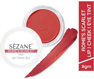 Sezane Lip Tint & Cheek Tint Balm Natural Eye Makeup, Rome's Scarlet