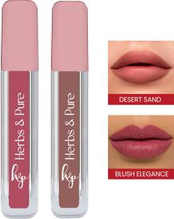 Herbs and Pure Rich Pigmented, Lightweight, Long-Lasting, Matte Liquid Lipstick, Pack of 2, 2.7
