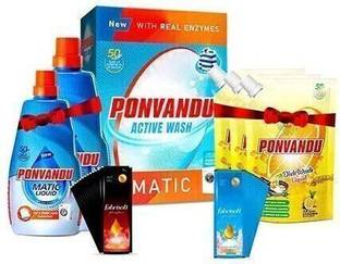 Ponvandu Combo Liquid + Powder + Fabrisoft Floral Liquid Detergent