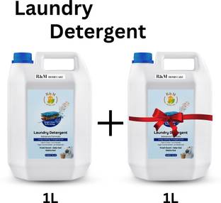 R&M Top Load & Front Load Washing Machine Detergent Liquid(buy 1 get 1) Fabric Blue Fresh Liquid Detergent