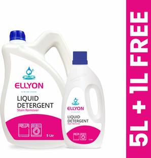 ELLYON Pink Front & Top Load Fabric Liquid Detergent Machine and Hand Wash 5L+1 L Free Multi-Fragrance Liquid Detergent