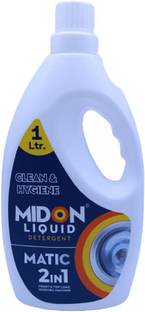 Midon Liquid Detergent 1L | Matic Laundry Wash For Top and Front Load Cloth Washing | Bucket wash | Best For All Type Machine Wash Fresh Liquid Detergent