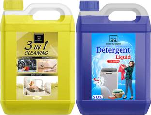 BLISS & BLUSH New 3 IN 1 Liquid Lemon 5L & Detergent Liquid Top Load 5L Lavender Liquid Detergent