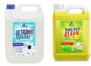 ZIVON Washing machine liquid 1 lit + dish wash liquid 1 lit. Lime Liquid Detergent