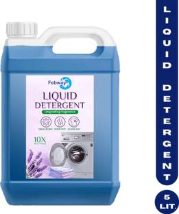 FEBWAY Heavy Premium Liquid Detergent suitable for washing machine and Handwash 5ltr Multi-Fragrance Liquid Detergent