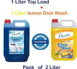 Bumily (1+1) Top load & lemon dish wash cleaning gel Multi-Fragrance Liquid Detergent