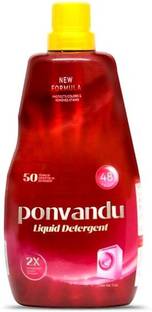 Ponvandu Liquid Detergent, 1L, For Top/Front Load Machines, Tough Stain Removal Floral Liquid Detergent