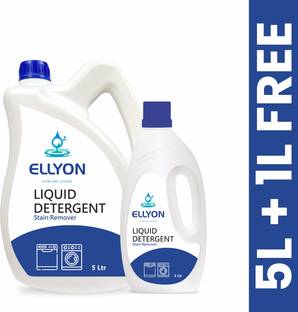 ELLYON Front & Top Load Fabric Liquid Detergent For Machine and Hand Wash 5L + 1 L Free Multi-Fragrance Liquid Detergent