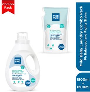 MeeMee Mild Baby Laundry Combo Pack Ph Balanced and Fights Stains Liquid Detergent