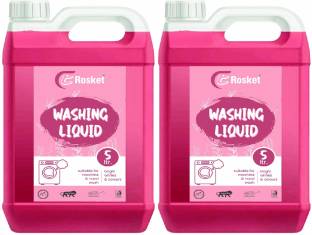 EROSKET Washing machine liquid detergent top load and front load -pink (10 ltr) Multi-Fragrance Liquid Detergent