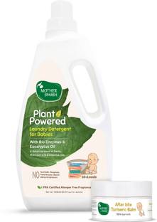 Mother Sparsh Baby Laundry Liquid Detergent (1Ltr) + After Bite Mosquito Turmeric Balm (25gm) Liquid Detergent