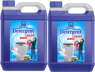 BLISS & BLUSH Top Load Washing Machine Laundary Liquid Detergent For All Types Cloths 10L Multi-Fragrance Liquid Detergent