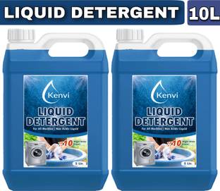 KENVI Liquid detergent combo 10 Liter, Suitable for front and top load machine Lavender Liquid Detergent