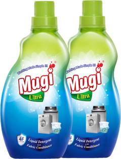 mugi Ultra Liquid Detergent (Inbuilt Fabric Conditioner) 1000ml combo (1+1) Multi-Fragrance Liquid Detergent