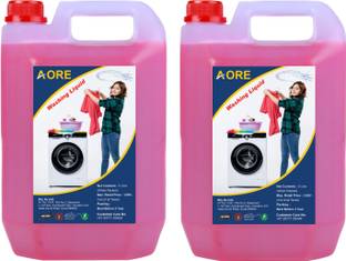 AORE Washing machine liquid detergent pink front load combo (10ltr) Multi-Fragrance Liquid Detergent