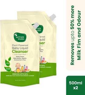 Mother Sparsh Natural Baby Liquid Cleanser (Powered by Plants) Cleanser for Baby Bottles, Nipples, Accessories and Toys, Refill Pack (1L) Multi-Fragrance Liquid Detergent