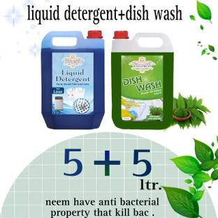 varunda Anti-bacterial neem dish wash with top load liquid detergent (10 L) Multi-Fragrance Liquid Detergent
