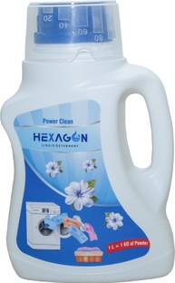 Hexagon Power Clean Laundry Detergent Liquid For Top Load and Front Load 1L Jasmine Liquid Detergent