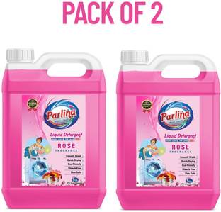 parlina Top Load & Front Load Washing Machine Liquid Rose Long Lasting Combo Pack Rose Liquid Detergent