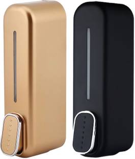 fastgear Cubical Soap Dispenser Black & Golden Combo 380 ml Conditioner, Foam, Gel, Liquid, Lotion, Sanitizer Stand, Shampoo, Soap Dispenser
