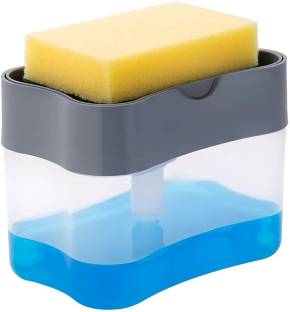 Bunic Liquid Soap Dispenser with Sponge Holder for Kitchen Sink Dishwasher set 400 ml Liquid, Gel, Foam, Soap, Shampoo Dispenser